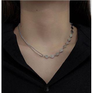 Smiley Sterling Silver Choker 1pc - D606 - Silver - One Size