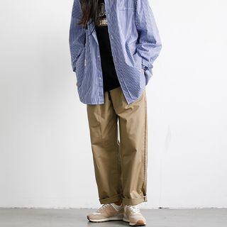 Roll Up Plain Cargo Pants