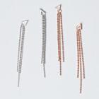925 Sterling Silver Letter V Fringed Earring