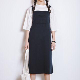 Set: Short-sleeve T-shirt + Pinafore Dress