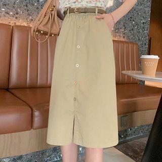 High-waist Single-breasted Skirt