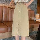 High-waist Single-breasted Skirt