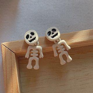 Skeleton Drop Earring 1 Pr - White - One Size