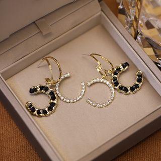 Geometric Rhinestone Alloy Dangle Earring