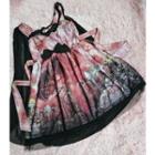 Set: Sleeveless Print Lolita A-line Dress + Cape