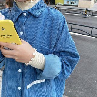 Corduroy Shirt Jacket / Mock-neck Knit Top