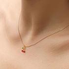 Cherry Pendant Alloy Choker 4936 - Gold - One Size