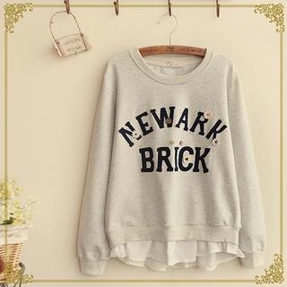 Lettering Applique Pullover