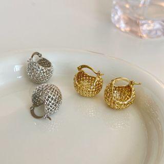 Mesh Alloy Hoop Earring