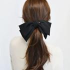 Large Layered-bow Hair Pin Black - One Size
