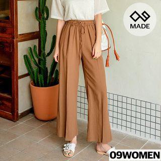 Plus Size Drawstring-waist Wide-leg Pants