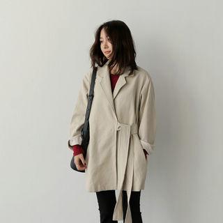 Notched-lapel Wrap-front Jacket