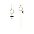 925 Sterling Silver Plated Rose Gold Asymmetric Airplane Fringe Earrings Rose Gold - One Size