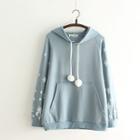 Snowflake Print Hooded Pullover