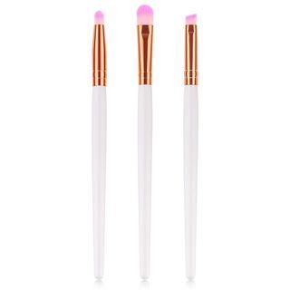 Set Of 3: Makeup Brush T-03-005 - Set Of 3 - White & Gold & Pink - One Size