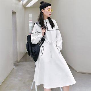 Half Zip Long-sleeve A-line Dress