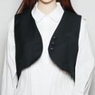 Single-breasted Cropped Vest Black - One Size