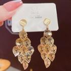 Leaf Alloy Fringed Earring 1 Pair - E0041 - Gold - One Size