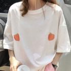Embroidered Loose-fit T-shirt / Wide Leg Pants