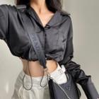 Long-sleeve Cropped Open-collar Shirt