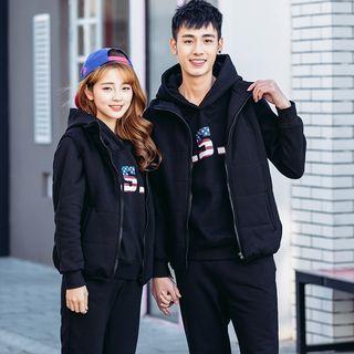 Couple Matching Set: Vest + Hoodie + Sweatpants