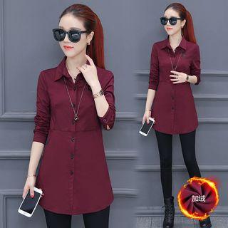 Fleece-lining Long Shirt