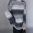 Color Block Sweater Gradient - Black & Gray - One Size