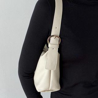 Buckled Strap Shoulder Bag Ivory - One Size