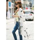 Open-front Embroidered Robe Cardigan