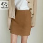 Wool Blend Knit Mini Skirt