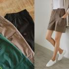 Band-waist Patch-pocket Shorts