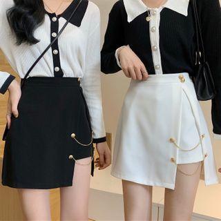 Chained A-line Mini Skirt