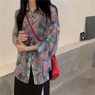 Patterned Shirt Pink & Blue - One Size