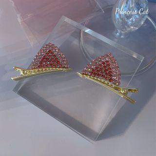 Rhinestone Cat Ear Hair Clip