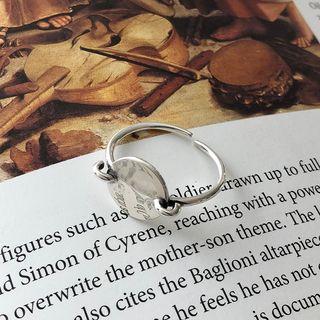 925 Sterling Silver Polished Disc Open Ring F1019 - Silver - One Size