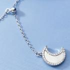 925 Sterling Silver Shell Moon Pendant Necklace