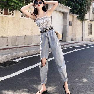 Set: Camisole Top + Ripped Harem Jeans