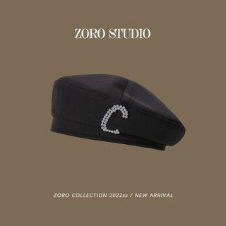 Beaded Beret Black - One Size