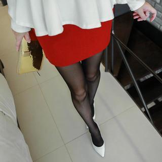 Wool Blend Mini Pencil Skirt