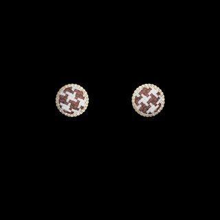 Fabric Disc Alloy Earring