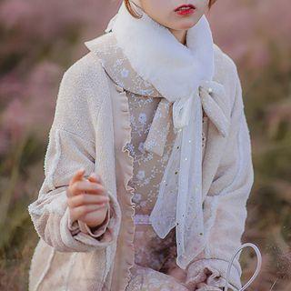 Furry Scarf Beige - One Size