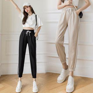 Striped High-waist Jogger Pants