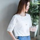 Perforated Panel Short-sleeve T-shirt