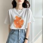 Short-sleeve Loose-fit Cotton Print T-shirt
