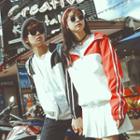 Couple Hooded Color-block Jacket