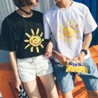Couple Matching Sun Print Short Sleeve T-shirt