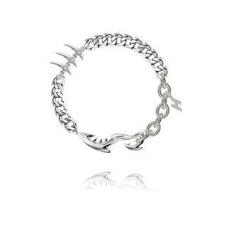 Shark Bone Alloy Bracelet 1 Pc - Silver - One Size