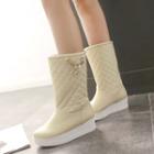 Platform Quilted Mid Calf Boots