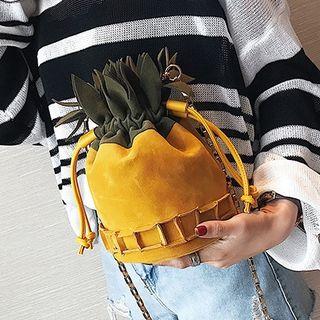 Pineapple-shape Faux Leather Crossbody Bag