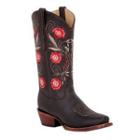 Floral Embroidered Block Heel Mid-calf Boots